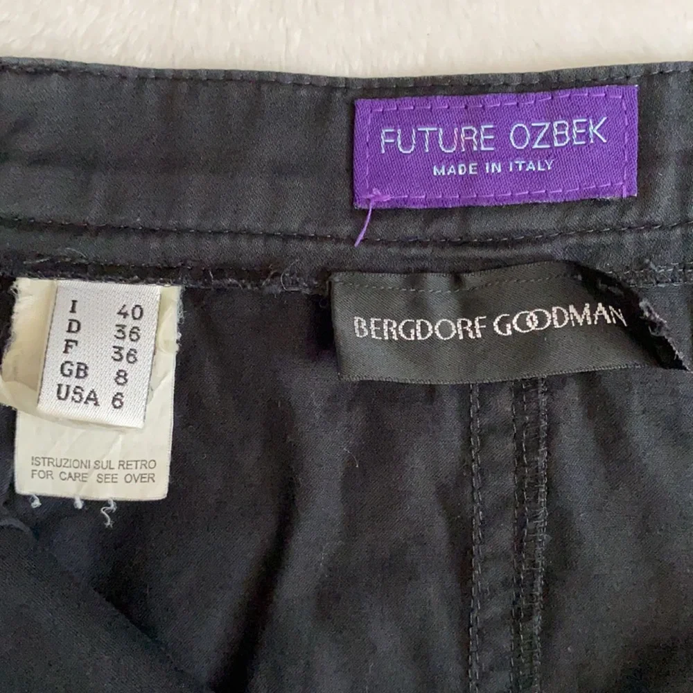 {VTG} Future Ozbek | 90s Bergdorf Goodman Sateen Midi Cargo Skirt Purple Label - Picture 8 of 16